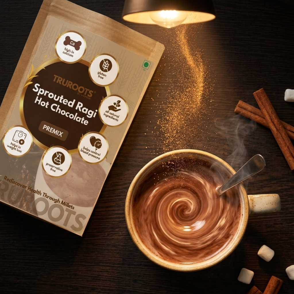TruRoots Sprouted Ragi Hot Chocolate Premix