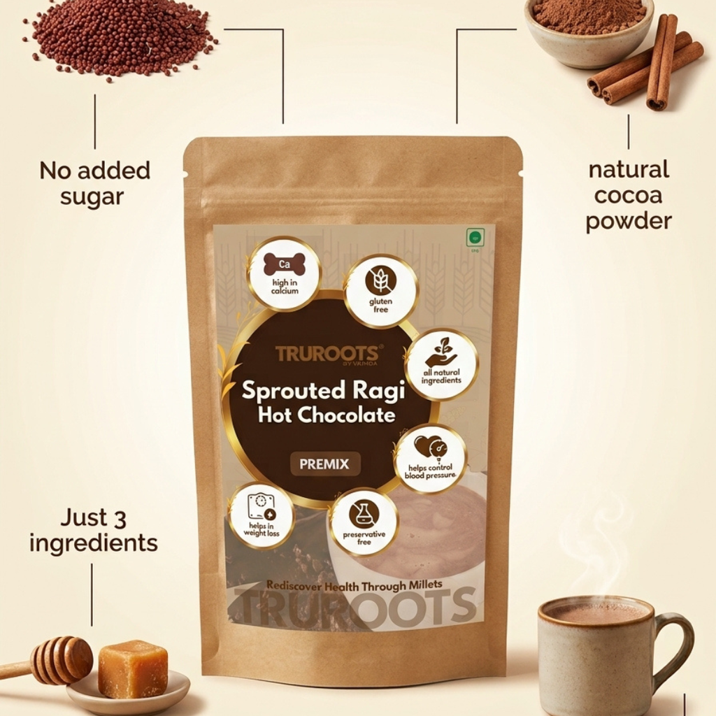 TruRoots Sprouted Ragi Hot Chocolate Premix