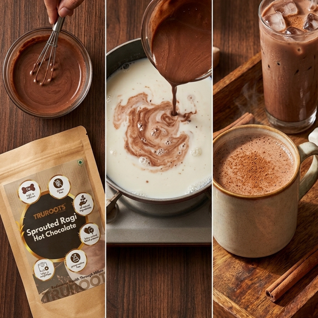TruRoots Sprouted Ragi Hot Chocolate Premix