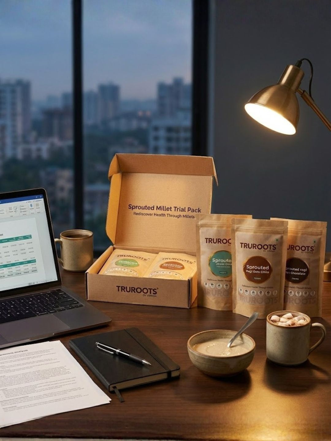 TruRoots Sprouted Millet Combo Pack (5 x 100g) | Jowar Dosa, Ragi Oats Chilla, Bajra Khichdi, Pesarattu & Ragi Hot Chocolate | Healthy Instant Millet Premix